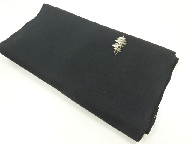 JAPANESE KIMONO / ANTIQUE ARAIHARI  FOR KIMONO / WOVEN ABSTRACT TREES